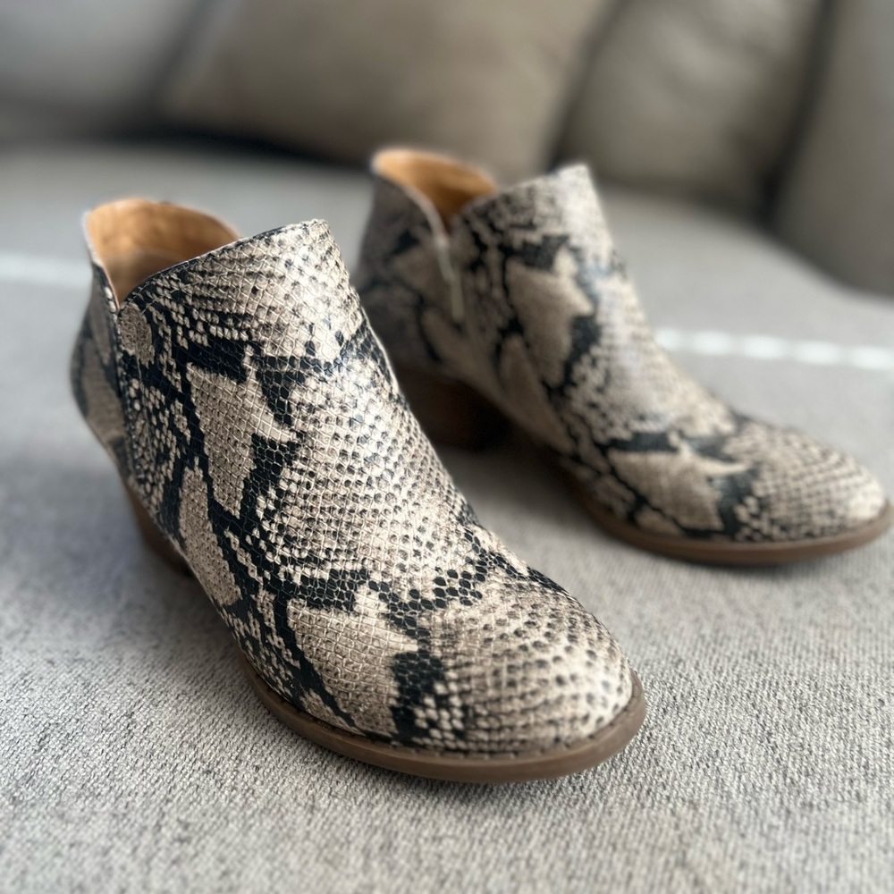 Snakeskin Ankle Booties